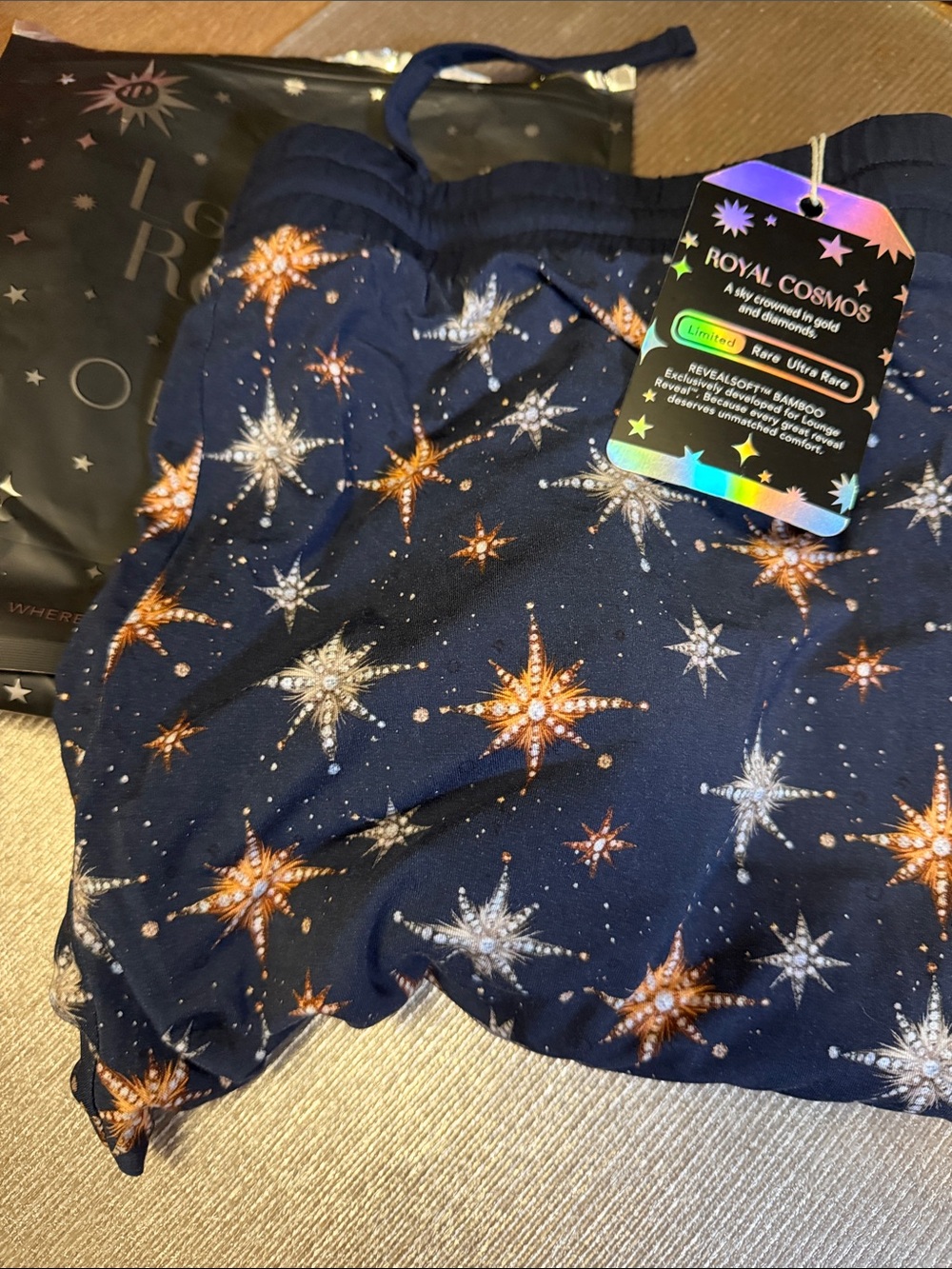 Royal Cosmos Women’s Navy Star-Print Pajama Shorts